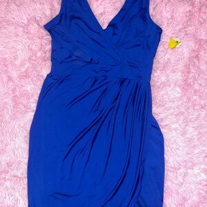 DNA Couture Royal Blue Wrap Midi Dress
